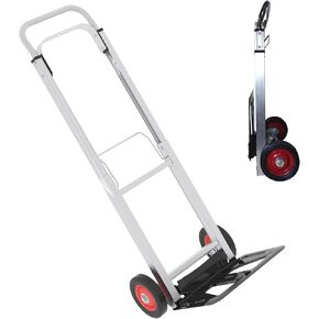 شاحنة يدوية قابلة للطي بعجلات، سعة 198 رطل، شاحنة يدوية قابلة للطي من الألومنيوم مع مقبض تلسكوبي، عربة دوللي متحركة محمولة للمنزل، المرآب in Kuwait