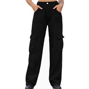 Women's Zippered Elastic Waist Multi-Pocket Casual Cargo Pants in Saudi Arabia