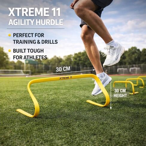 حواجز رشاقة متينة - للرياضيين من جميع مستويات المهارة، 8 قطع مقاس 5.9 بوصة، حواجز تدريب للرياضة واللياقة البدنية ومثاقب الرشاقة - حواجز سرعة صفراء من مادة البولي إيثيلين لتدريب كرة القدم وكرة القدم in Kuwait