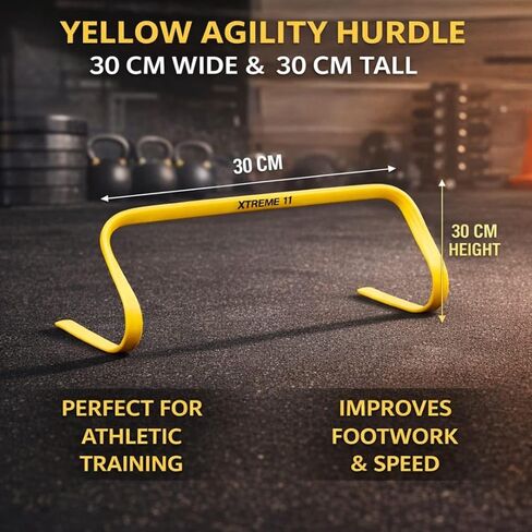 حواجز رشاقة متينة - للرياضيين من جميع مستويات المهارة، 8 قطع مقاس 5.9 بوصة، حواجز تدريب للرياضة واللياقة البدنية ومثاقب الرشاقة - حواجز سرعة صفراء من مادة البولي إيثيلين لتدريب كرة القدم وكرة القدم in Kuwait