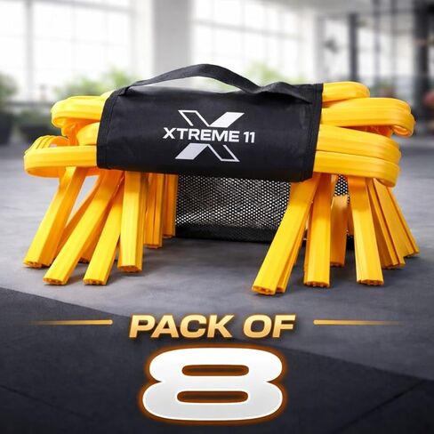 حواجز رشاقة متينة - للرياضيين من جميع مستويات المهارة، 8 قطع مقاس 5.9 بوصة، حواجز تدريب للرياضة واللياقة البدنية ومثاقب الرشاقة - حواجز سرعة صفراء من مادة البولي إيثيلين لتدريب كرة القدم وكرة القدم in Kuwait