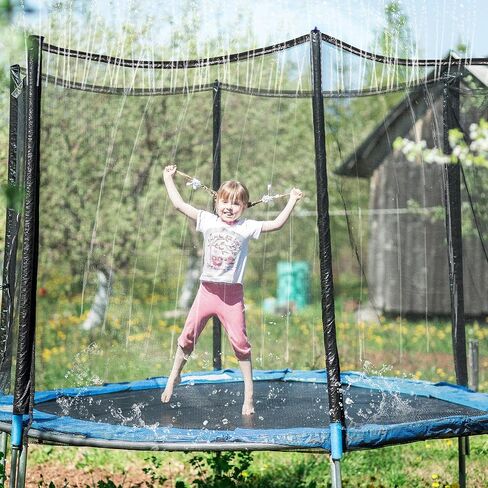 Aodaer Trampoline Net Replacement with Sprinkler 14Ft Safety Enclosure Net Weather Resistant Round Frame Trampoline Net for Round Frame Trampoline in Saudi Arabia