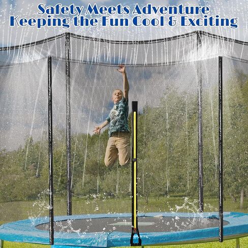 Aodaer Trampoline Net Replacement with Sprinkler 14Ft Safety Enclosure Net Weather Resistant Round Frame Trampoline Net for Round Frame Trampoline in Saudi Arabia