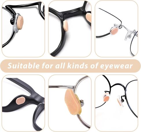 Foam Nose Pads for Glasses with 1 Pcs Green Eyeglass Cloth 24 Pairs Glasses Support Noses Pads Soft Foam Self-Adhesive Nose Pad Thin Nosepads Sponge Anti-Slip Noses Pad for Sunglasses in Saudi Arabia