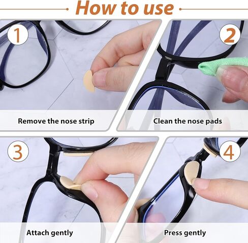 Foam Nose Pads for Glasses with 1 Pcs Green Eyeglass Cloth 24 Pairs Glasses Support Noses Pads Soft Foam Self-Adhesive Nose Pad Thin Nosepads Sponge Anti-Slip Noses Pad for Sunglasses in Saudi Arabia
