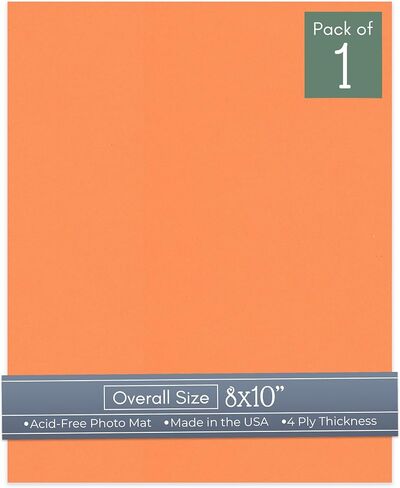 Countryarthouse Orange Acid Free 8x10 لوحة دعم - لوحة حصيرة صور غير مألوفة - ورقة واحدة in Saudi Arabia