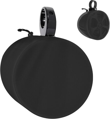 2 غطاء مكبر صوت للقارب، غطاء مكبر صوت برجي مقاوم للماء 900D، نسيج بوليستر مقاوم للأشعة فوق البنفسجية من الدرجة البحرية، 35.56 سم ارتفاع × 35.56 سم عرض × 33.02 سم عمق، أسود in Kuwait