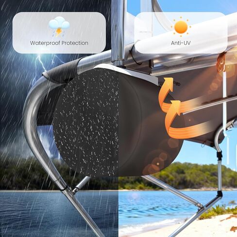 2 غطاء مكبر صوت للقارب، غطاء مكبر صوت برجي مقاوم للماء 900D، نسيج بوليستر مقاوم للأشعة فوق البنفسجية من الدرجة البحرية، 35.56 سم ارتفاع × 35.56 سم عرض × 33.02 سم عمق، أسود in Kuwait