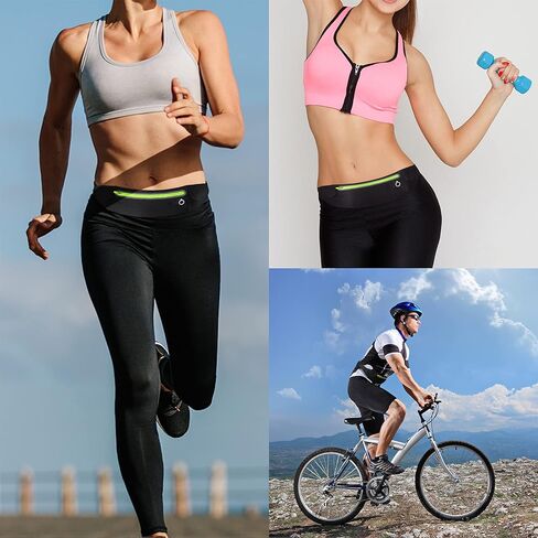 Slim Running Belt Waist Pack Bag, Hand Free Cell Phone Holder Waist Pouch Fanny Pack For Jogging Hiking, Adjustable Waterproof Runner Belt For Women Men(Black) in Saudi Arabia
