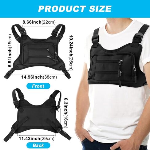 حقيبة صدر رياضية من iayokocc للرجال والنساء، حقيبة صدرية للجري في الهواء الطلق وحزام كتف قابل للتعديل، حقيبة صدر للمشي لمسافات طويلة وركوب الدراجات in Kuwait