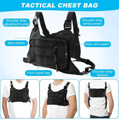 حقيبة صدر رياضية من iayokocc للرجال والنساء، حقيبة صدرية للجري في الهواء الطلق وحزام كتف قابل للتعديل، حقيبة صدر للمشي لمسافات طويلة وركوب الدراجات in Kuwait