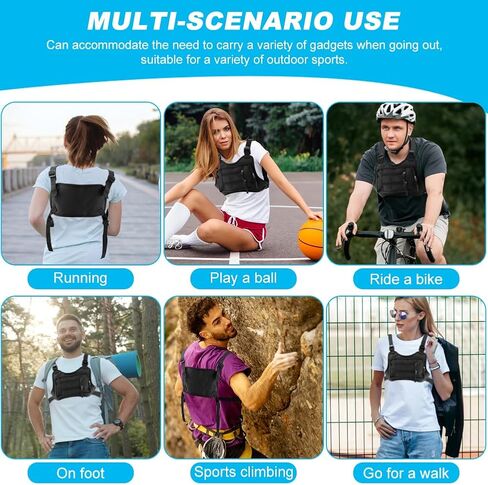 حقيبة صدر رياضية من iayokocc للرجال والنساء، حقيبة صدرية للجري في الهواء الطلق وحزام كتف قابل للتعديل، حقيبة صدر للمشي لمسافات طويلة وركوب الدراجات in Kuwait