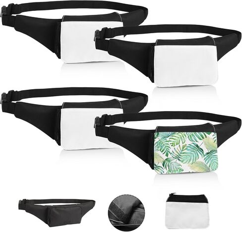 8pcs Sublimation Fanny Pack Blanks，Sublimation Blank Crossbody Mens Fanny Packs Bulk Waist Bag Running Fanny Bag for Women Belt Bags Sublimation Bags Adjustable Strap DIY Gifts for Family and Friends in Saudi Arabia
