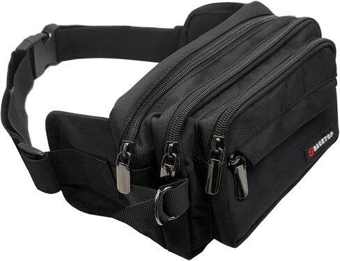 Multi-Pocket Fanny Pack Waist Bag, 4-Pocket Crossbody Belt Bag, Water-Repellent Travel Hip Pack with Soft Foldable Side Wings & Adjustable Strap for Running, Walking, Hiking, Cycling, and Travel in Saudi Arabia