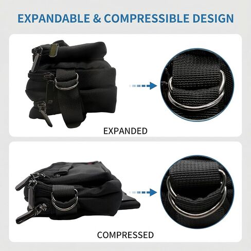 Multi-Pocket Fanny Pack Waist Bag, 4-Pocket Crossbody Belt Bag, Water-Repellent Travel Hip Pack with Soft Foldable Side Wings & Adjustable Strap for Running, Walking, Hiking, Cycling, and Travel in Saudi Arabia