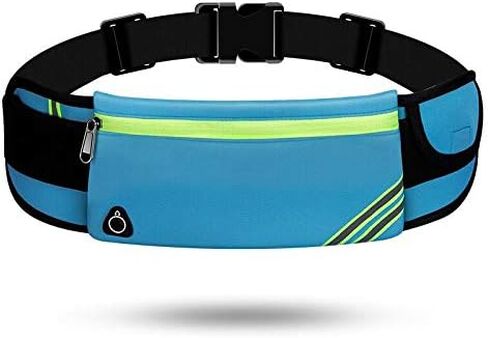 Running sports waist bag lightweight mobile phone bag outdoor marathon sports fanny pack invisible, waterproof and thin(sky blue) in Saudi Arabia