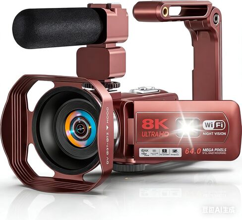 2.7K QHD Video Camera Camcorder 16X Digital Zoom Camcorders 50MP YouTube Vlogging Camera with Webcam 270 Degree Rotation Screen 32G SD Card and 2 Batteries Recording While Charging in Saudi Arabia