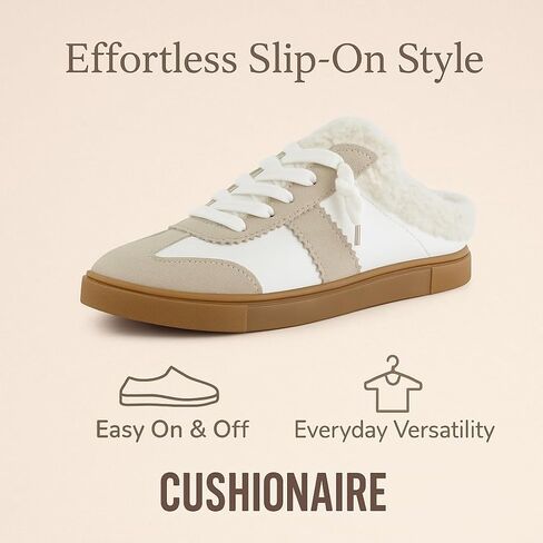 Cushionaire Blade Women’s Slip on Sneaker Mule - Faux Leather & Suede Seedless Backed With With Memory Foam وبطانة مريحة in Saudi Arabia