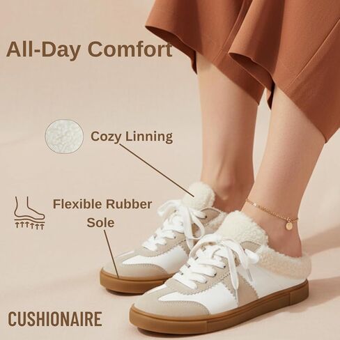 Cushionaire Blade Women’s Slip on Sneaker Mule - Faux Leather & Suede Seedless Backed With With Memory Foam وبطانة مريحة in Saudi Arabia