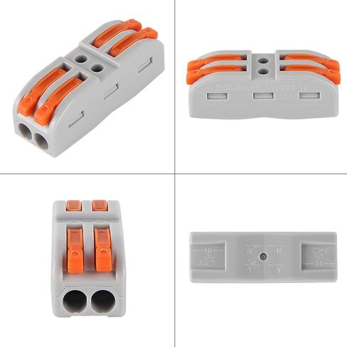 5Pcs Quick Connect Electrical Splicing Wire Connectors Kit Lever Wire Connectors Compact Butt Splice Inline Terminals AWG 28-12 2 in 2 Out Insulated Terminal for Home Terminal Block Connector in Saudi Arabia