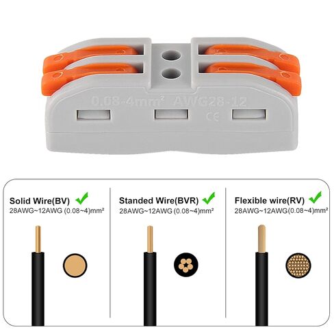 5Pcs Quick Connect Electrical Splicing Wire Connectors Kit Lever Wire Connectors Compact Butt Splice Inline Terminals AWG 28-12 2 in 2 Out Insulated Terminal for Home Terminal Block Connector in Saudi Arabia