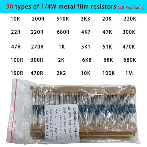 مجموعة المكونات الإلكترونية - إجمالي 1800 قطعة، صمامات ثنائية LED، مقاومات، مكثفات، مكثفات سيراميك، ترانزستورات، صمامات ثنائية - لمشاريع DIY، هواة الإلكترونيات in Kuwait