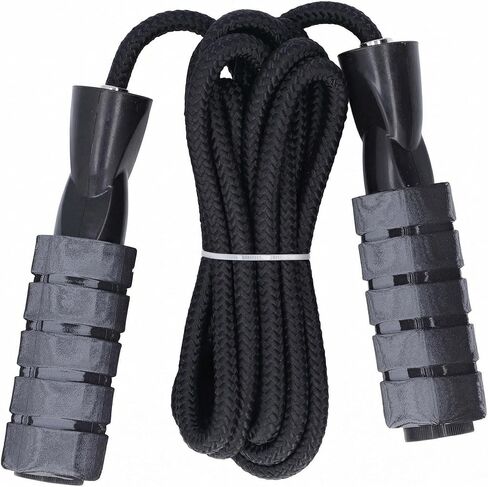Jump Rope for Men, Black Weighted Training Rope with Non-Slip Handles for Home Gym Warmups and Outdoor Practice, Portable 1 Piece in Saudi Arabia