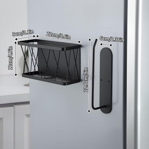 YIGII Magnetic Tupperware Container Lids with Tumbler Lid Organizer Magnet Hooks on Kitchen Fridge& RV, No Drilling&No Adhesive (Black) in Saudi Arabia