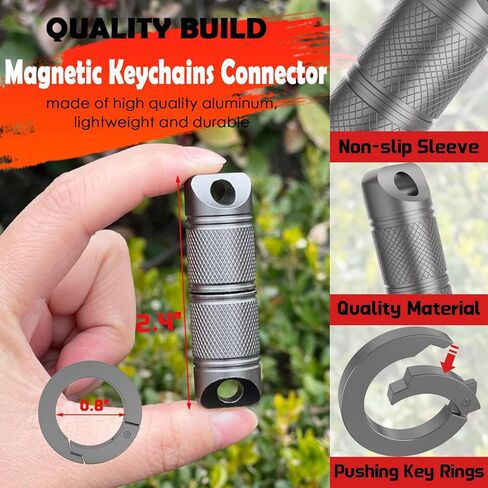 سلسلة مفاتيح مغناطيسية قوية من النيوديميوم سريعة الفك، قطعتان من خطافات سلاسل المفاتيح المغناطيسية القابلة للفصل، سلاسل مفاتيح مغناطيسية شديدة التحمل لمفاتيح السيارة، وحاملي المفاتيح، ومحركات أقراص فلاش USB، والحلي in Kuwait