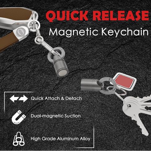 سلسلة مفاتيح مغناطيسية قوية من النيوديميوم سريعة الفك، قطعتان من خطافات سلاسل المفاتيح المغناطيسية القابلة للفصل، سلاسل مفاتيح مغناطيسية شديدة التحمل لمفاتيح السيارة، وحاملي المفاتيح، ومحركات أقراص فلاش USB، والحلي in Kuwait