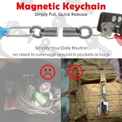 سلسلة مفاتيح مغناطيسية قوية من النيوديميوم سريعة الفك، قطعتان من خطافات سلاسل المفاتيح المغناطيسية القابلة للفصل، سلاسل مفاتيح مغناطيسية شديدة التحمل لمفاتيح السيارة، وحاملي المفاتيح، ومحركات أقراص فلاش USB، والحلي in Kuwait