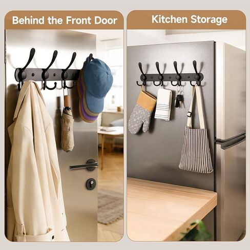 Magnetic Coat Hook - Heavy Duty Coat Magnetic Rack with 8 Hooks,Anti-Slip Strong Rubber Magnetic Hanger for Refrigerator,Metal Cabinet,Door,Hanging Coat, Towel, Bag, hat, Scarf in Saudi Arabia