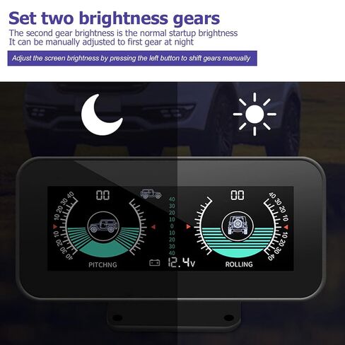 Digital Car Inclinometer,Digital Angle Slope Meter with High Resolution LCD Display and Alarm Alert, for Real Time Pitch Roll Measurement and Battery Voltage Monitoring in Saudi Arabia