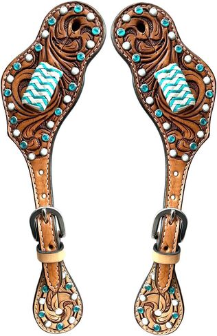 أحزمة جلدية سبيرز للبالغين المرأة الغربية حفز ركوب الخيل عرض سباق برميل وحزام روديو النساء البالغات in Kuwait