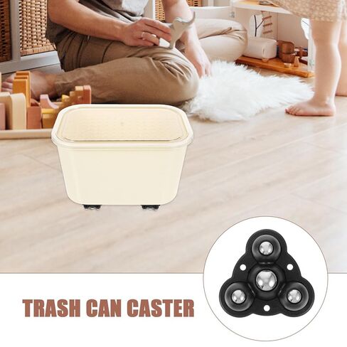 Homoyoyo 4pcs Self-Adhesive Sticky Swivel Ball Casters for Appliances Mini Storage Bin Wheels Black Steel Bearings Household Portable Stand Replacement in Saudi Arabia