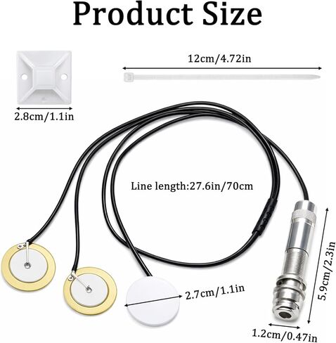 3 in 1 Piezo Pickups Transducer Ukulele Contact Microphone Acoustic Guitar Pickup Transducer with Buzzer for Ukulele Electronic Acoustic Guitar Violin Stringed Instruments in Kuwait