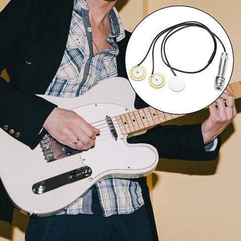 3 in 1 Piezo Pickups Transducer Ukulele Contact Microphone Acoustic Guitar Pickup Transducer with Buzzer for Ukulele Electronic Acoustic Guitar Violin Stringed Instruments in Kuwait