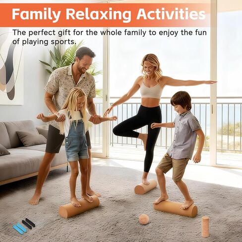 مجموعة تدريب تقوية وتوازن القدم من الفلين - نظام حركة القدم 4 في 1 مع الأسطوانة وكرة التدليك وأشرطة أصابع القدم | تحسين الاستقرار، وإصلاح الإفراط في الكب، وتعزيز التوازن واستعادة وظيفة القدم الطبيعية in Kuwait