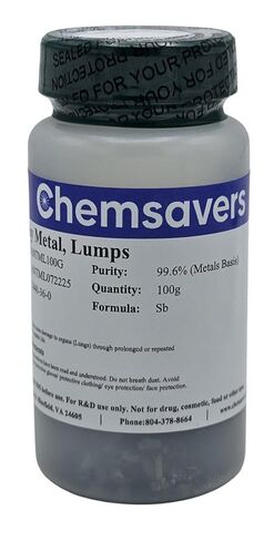 معدن الأنتيمون، كتل، 99.6% (أساس معدني)، 100 جرام in Kuwait