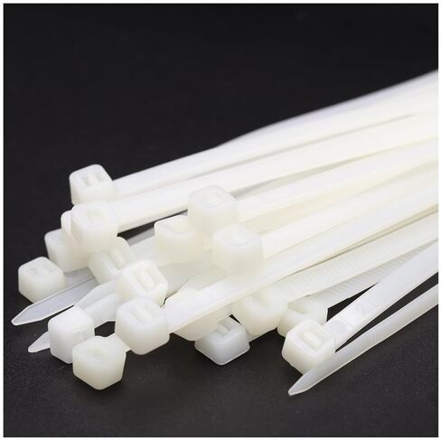 روابط كابل بيضاء 18 بوصة 100 حزمة - 60 رطل شاقة للأشعة فوق البنفسجية مقاومة نايلون الرمز البريدي للاستخدام الداخلي في الهواء الطلق in Kuwait