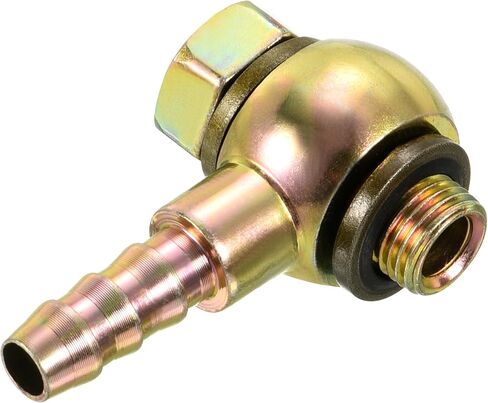YOKIVE Hose Barb Fitting Elbow, Barbed M10x1 Male Thread Adapter Connector, Great for Gas, Water, Oil, Fuel Pipelines (Gold, 8-mm) in Kuwait