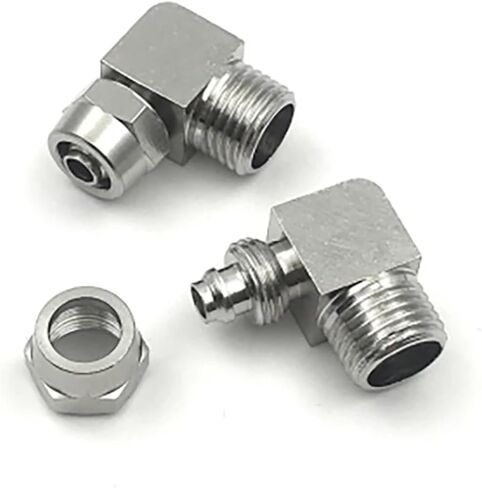 1 قطعة KLL6-01 ، KLL6-02 ، KLL8-02 ، KLL10-02 ، KLL10-03 تركيبات طلاء النيكل والنحاس الخيوط تركيب الكوع موصل هوائي سريع (KLL12-04) in Kuwait