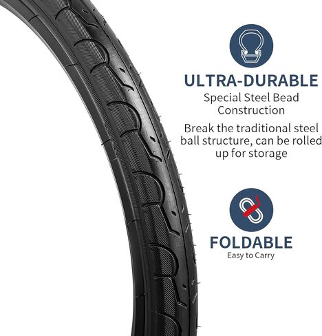 YUNSCM 2-PCS 20" Bike Tires 20x1.50/40-406 Compatible with Road Bike 20 X 1.5 Bicycle Tires in Saudi Arabia