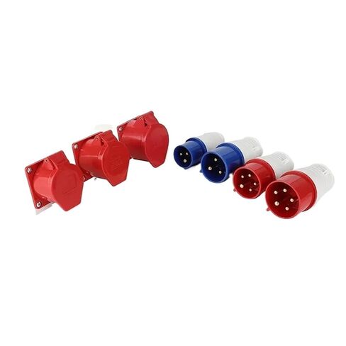 5Pcs Industrial Plug and Socket Waterproof Connector 3PIN 4PIN 5PIN 16A/32A Waterproof Electrical Connection Wall Mount Socket(16A Connector,1LOT(5 PCS)_4PIN) in Saudi Arabia