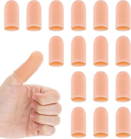 16 Pcs Thumb Cover, Skin Color Finger Caps, Soft Silicone Thumb Protector for Daily Friction Care and Daily Use in Saudi Arabia