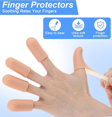 16 Pcs Thumb Cover, Skin Color Finger Caps, Soft Silicone Thumb Protector for Daily Friction Care and Daily Use in Saudi Arabia