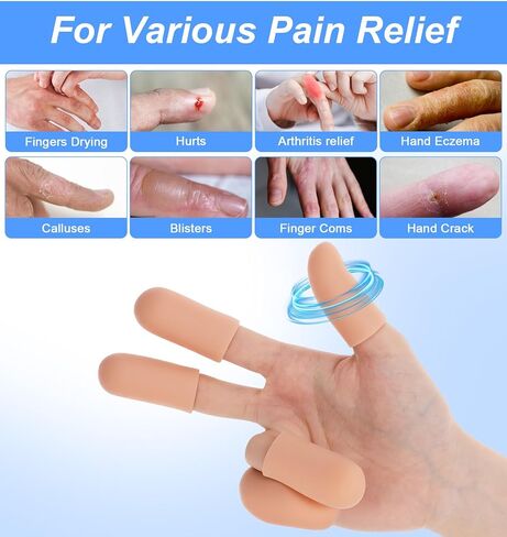 16 Pcs Thumb Cover, Skin Color Finger Caps, Soft Silicone Thumb Protector for Daily Friction Care and Daily Use in Saudi Arabia