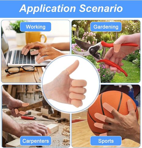 16 Pcs Thumb Cover, Skin Color Finger Caps, Soft Silicone Thumb Protector for Daily Friction Care and Daily Use in Saudi Arabia