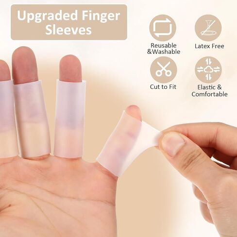 30 Pcs Silicone Finger Sleeve, Thumb Protectors for Healing, Silicone Finger Tip Protectors Thumb Protector Gel Fingers Covers for Daily Activity and Grip Support in Saudi Arabia