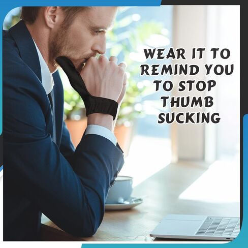 Adult Thumb Guard Habit Thumb Sucking Thumb Cover Thumb Glove to Help Stop Skin Picking Thumb Sucking and Hair Pulling(Black) in Saudi Arabia